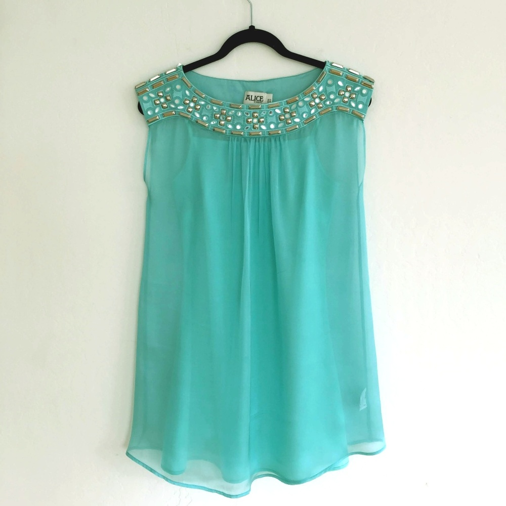 NWT Alice by Temperley Turquoise Blue Tunic Dress